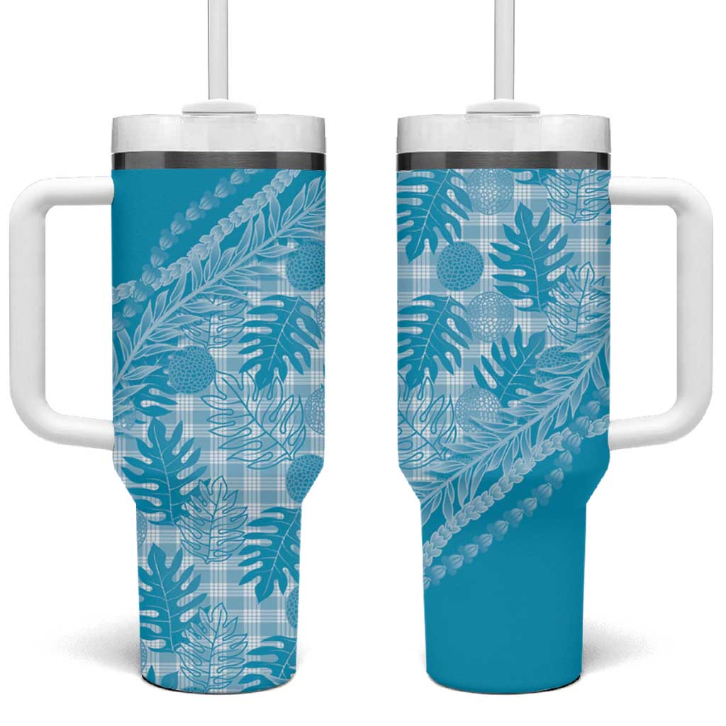 Hawaii Breadfruit Palaka Tumbler With Handle Polu Maile Lei - Polynesian Pride