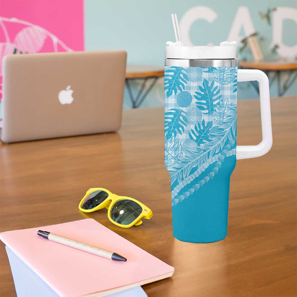 Hawaii Breadfruit Palaka Tumbler With Handle Polu Maile Lei - Polynesian Pride