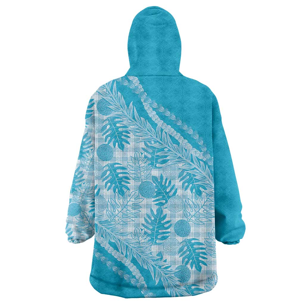 Hawaii Breadfruit Palaka Wearable Blanket Hoodie Polu Maile Lei LT9 - Polynesian Pride