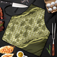 Hawaii Breadfruit Palaka Apron Omaomao Maile Lei LT9 Green - Polynesian Pride