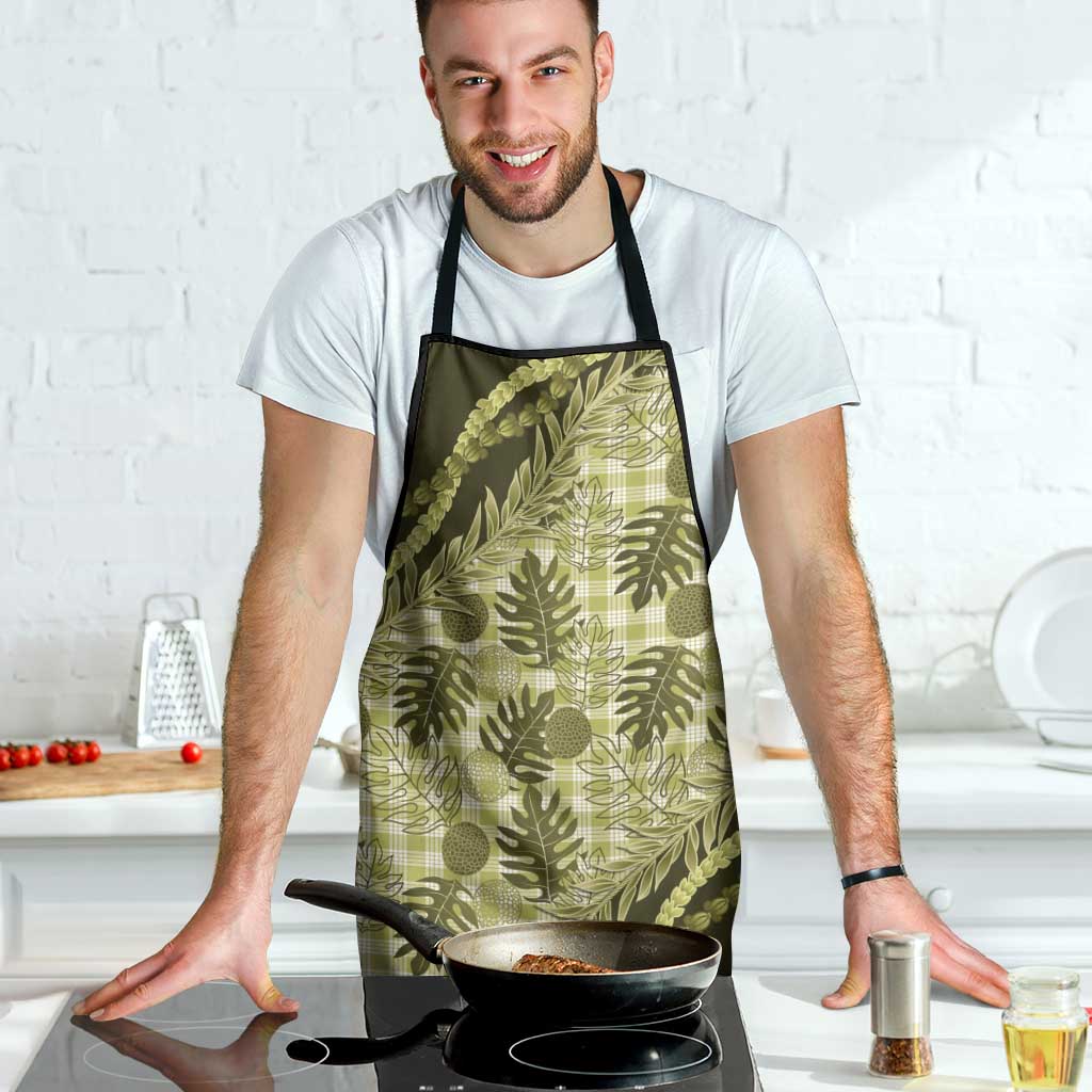 Hawaii Breadfruit Palaka Apron Omaomao Maile Lei LT9 - Polynesian Pride