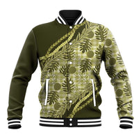 Hawaii Breadfruit Palaka Baseball Jacket Omaomao Maile Lei LT9 Unisex Green - Polynesian Pride