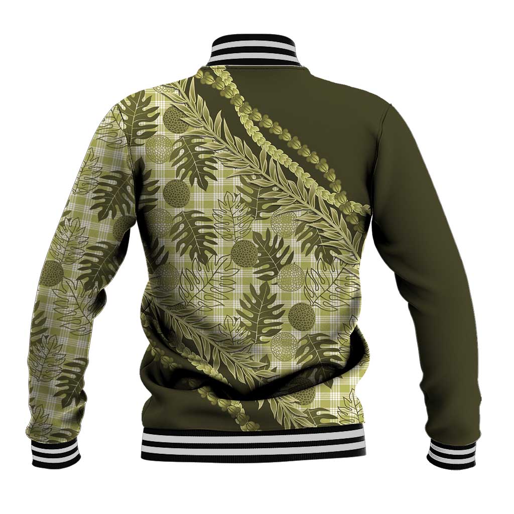 Hawaii Breadfruit Palaka Baseball Jacket Omaomao Maile Lei LT9 - Polynesian Pride
