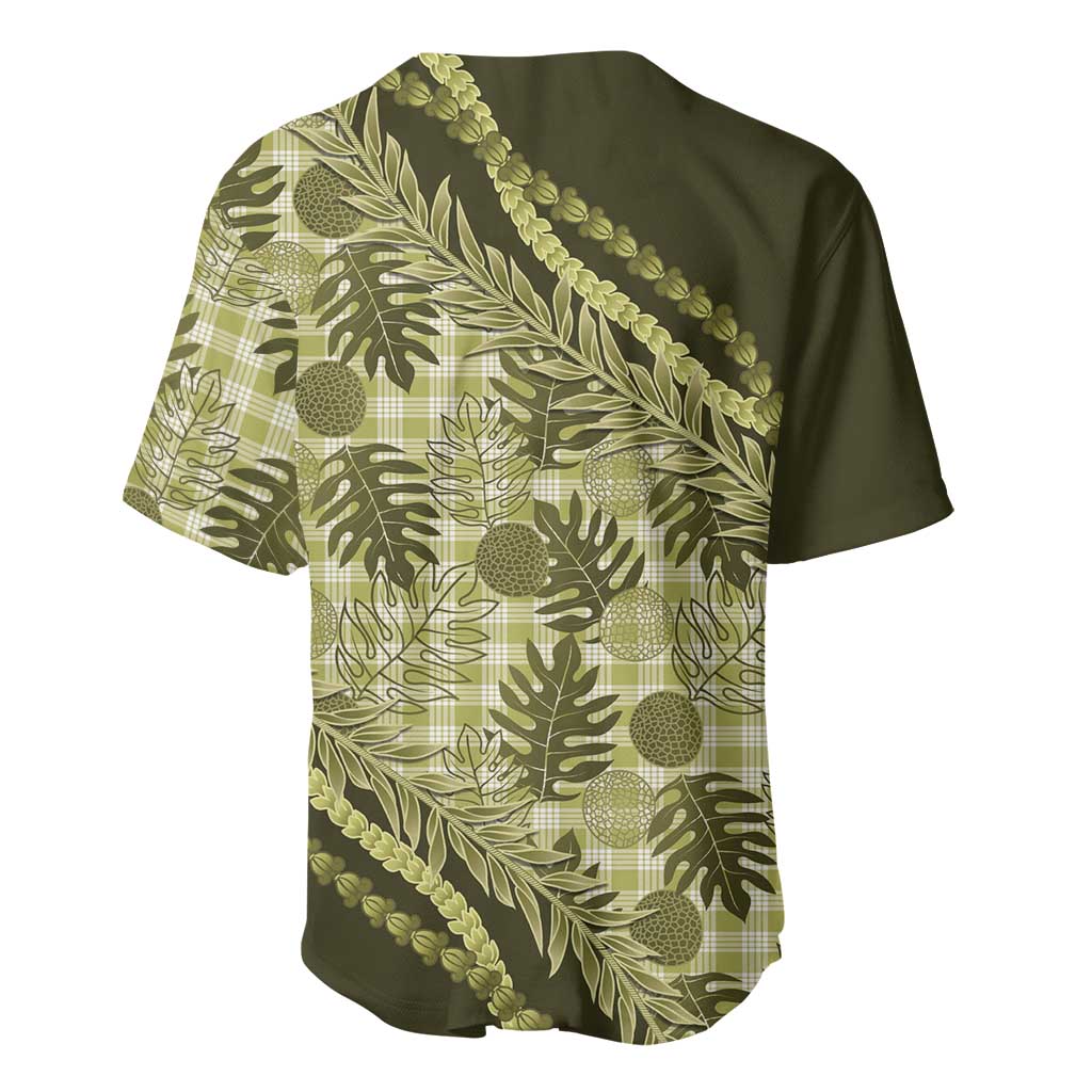 Hawaii Breadfruit Palaka Baseball Jersey Omaomao Maile Lei LT9 - Polynesian Pride