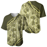 Hawaii Breadfruit Palaka Baseball Jersey Omaomao Maile Lei LT9 - Polynesian Pride