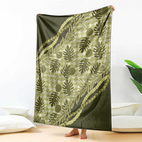 Hawaii Breadfruit Palaka Blanket Omaomao Maile Lei - Polynesian Pride