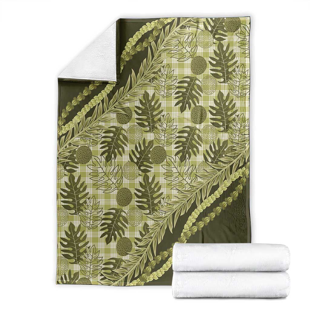 Hawaii Breadfruit Palaka Blanket Omaomao Maile Lei - Polynesian Pride