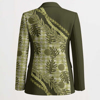 Hawaii Breadfruit Palaka Blazer Omaomao Maile Lei - Polynesian Pride