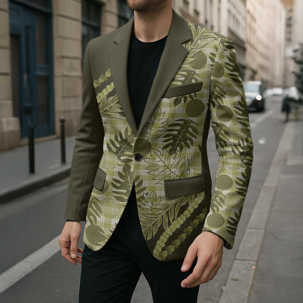 Hawaii Breadfruit Palaka Blazer Omaomao Maile Lei - Polynesian Pride