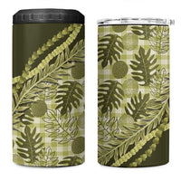 Hawaii Breadfruit Palaka 4 in 1 Can Cooler Tumbler Omaomao Maile Lei - Polynesian Pride