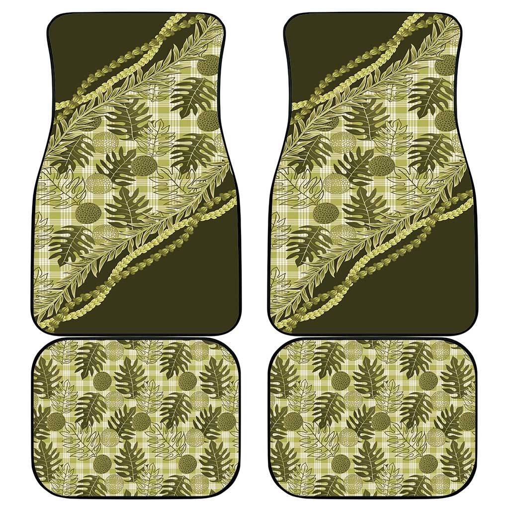 Hawaii Breadfruit Palaka Car Mats Omaomao Maile Lei - Polynesian Pride