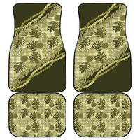 Hawaii Breadfruit Palaka Car Mats Omaomao Maile Lei - Polynesian Pride