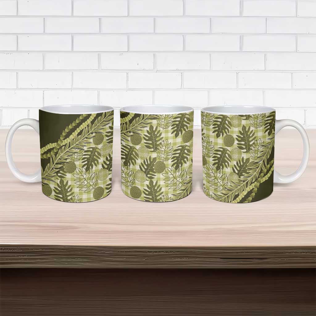 Hawaii Breadfruit Palaka Ceramic Mug Omaomao Maile Lei LT9 - Polynesian Pride