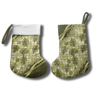 Hawaii Breadfruit Palaka Christmas Stocking Omaomao Maile Lei - Polynesian Pride
