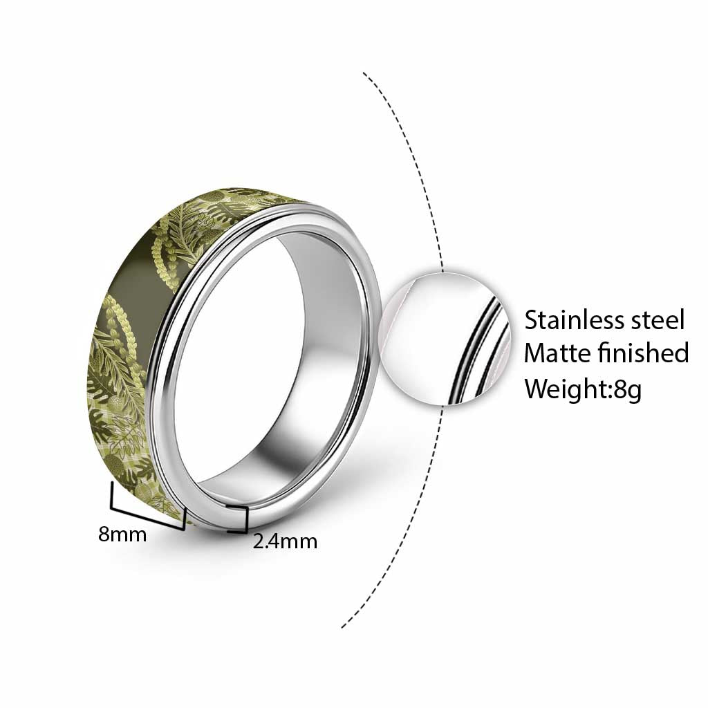 Hawaii Breadfruit Palaka Classic Ring Omaomao Maile Lei LT9 - Polynesian Pride