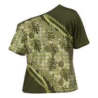 Hawaii Breadfruit Palaka Cross Shoulder Shirt Omaomao Maile Lei LT9 - Polynesian Pride