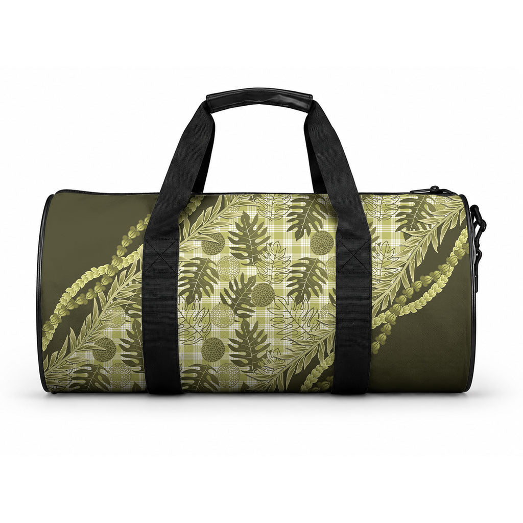 Hawaii Breadfruit Palaka Duffle Bag Omaomao Maile Lei LT9 One size Green - Polynesian Pride