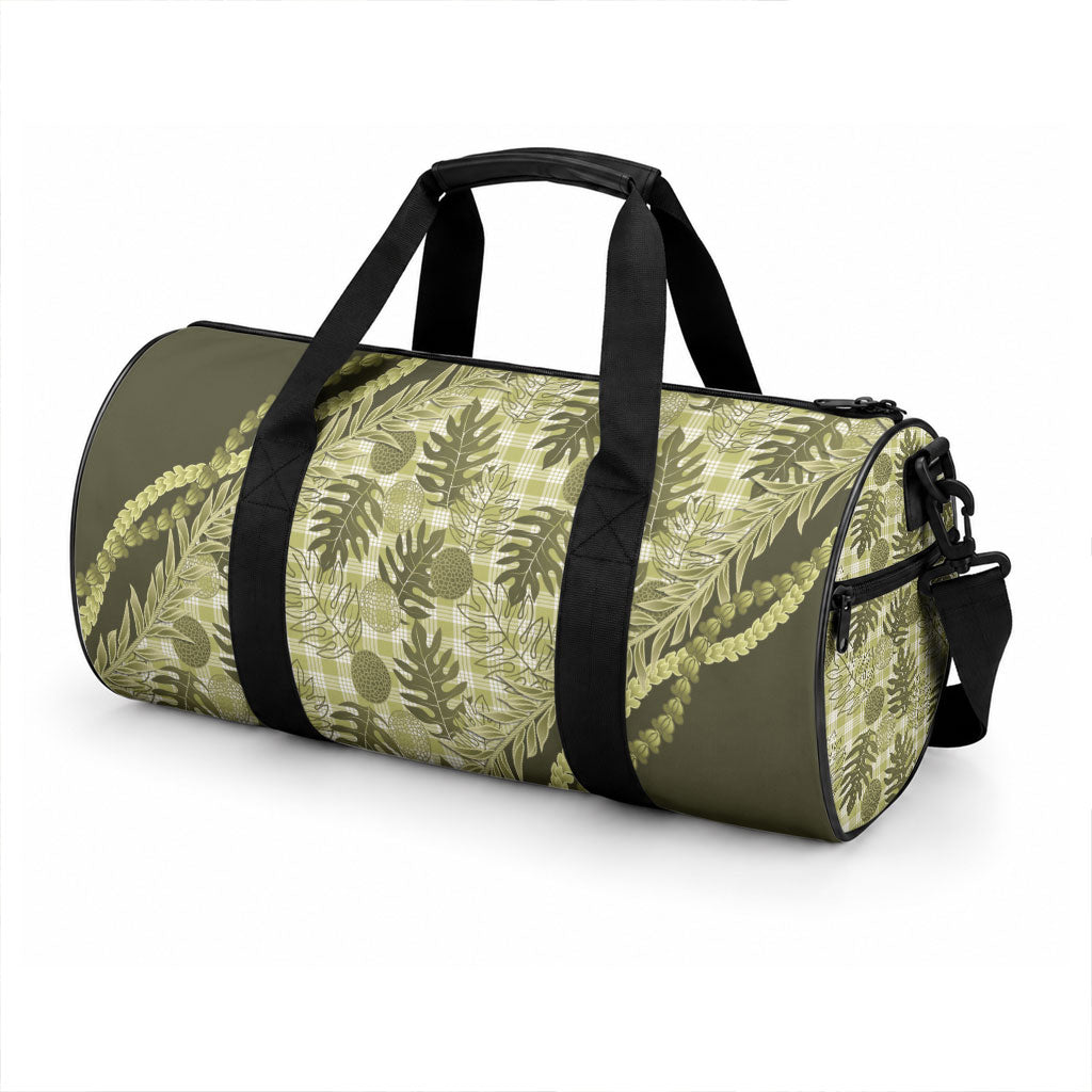 Hawaii Breadfruit Palaka Duffle Bag Omaomao Maile Lei LT9 - Polynesian Pride