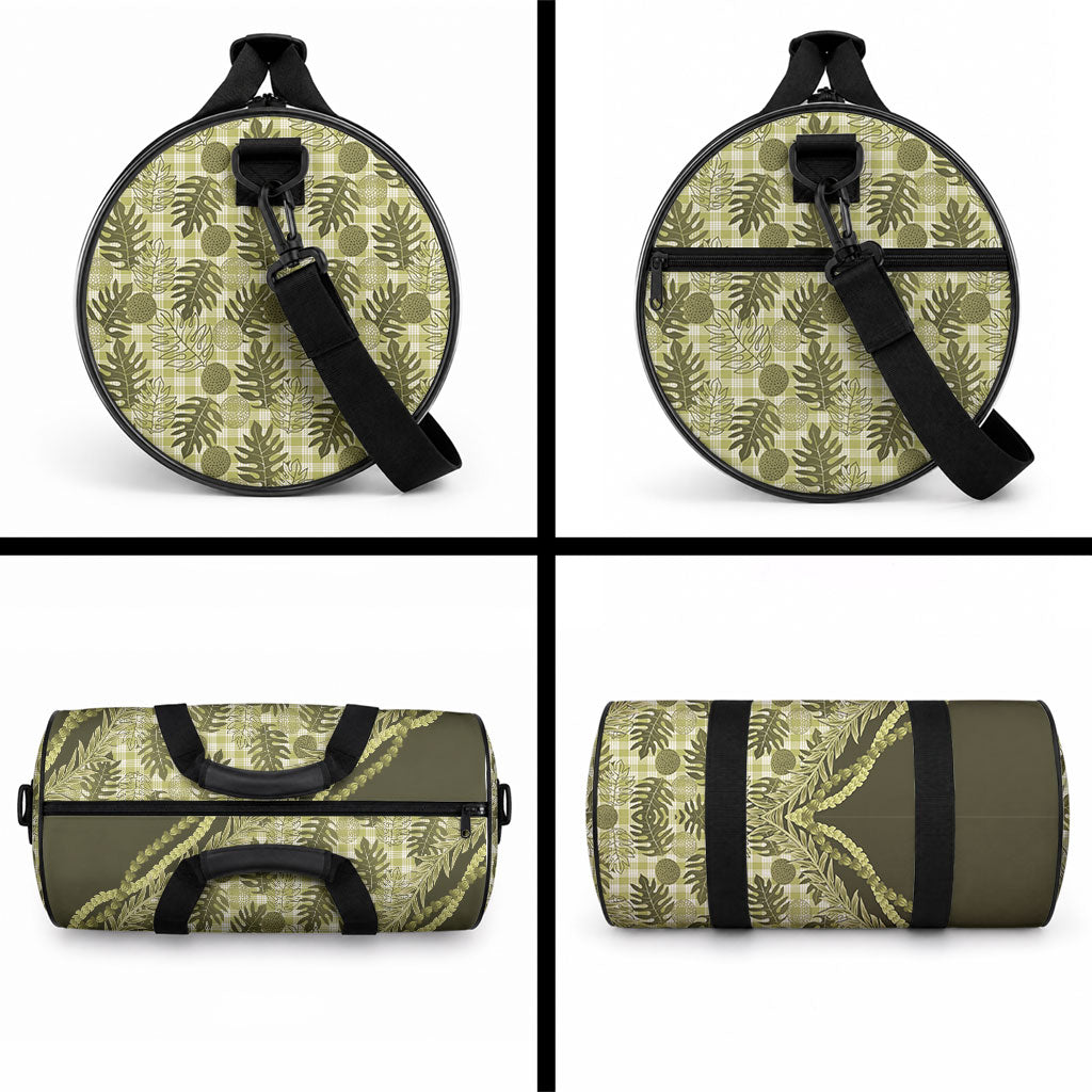 Hawaii Breadfruit Palaka Duffle Bag Omaomao Maile Lei LT9 - Polynesian Pride