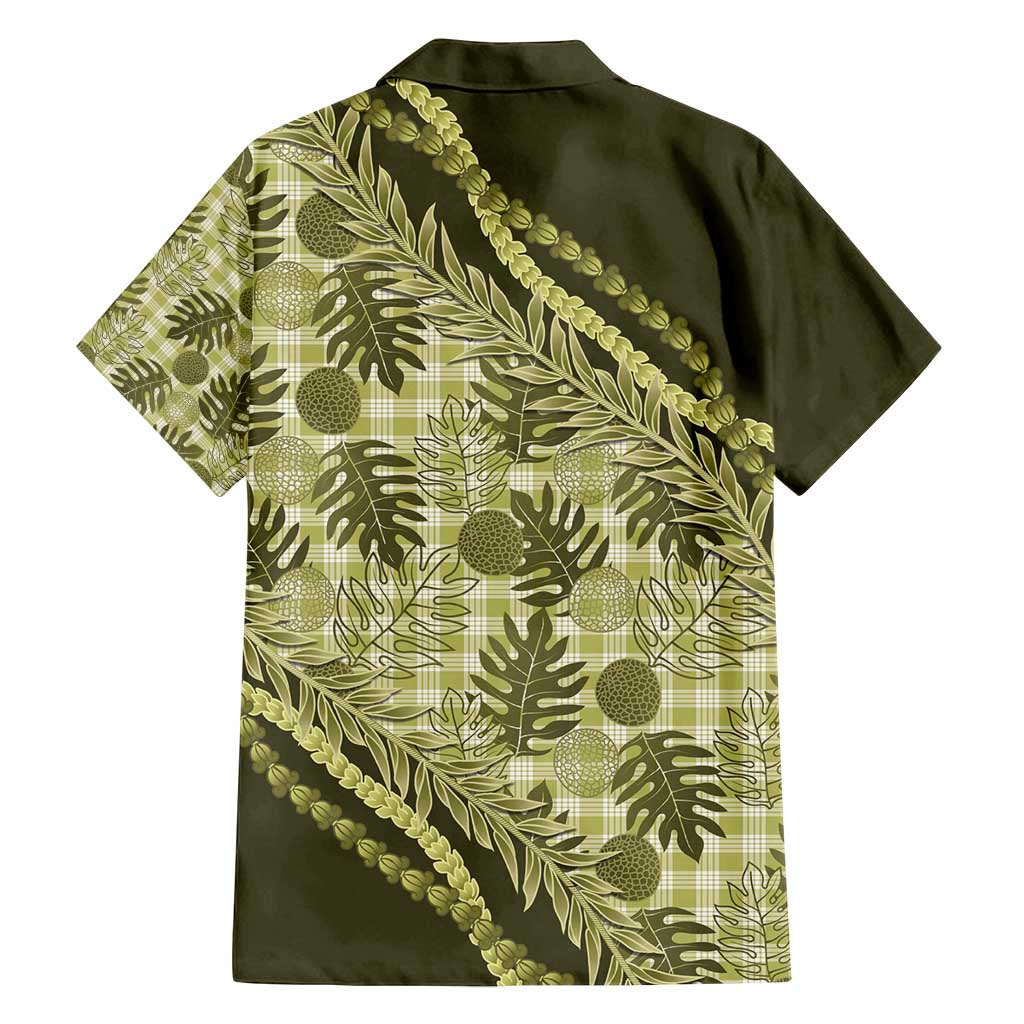 Hawaii Breadfruit Palaka Family Matching Summer Maxi Dress and Hawaiian Shirt Omaomao Maile Lei - Polynesian Pride