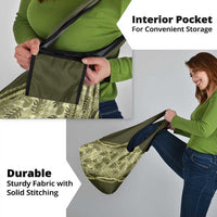 Hawaii Breadfruit Palaka Grocery Bag Omaomao Maile Lei - Polynesian Pride