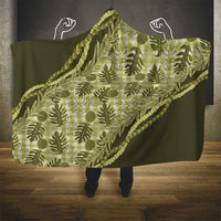 Hawaii Breadfruit Palaka Hooded Blanket Omaomao Maile Lei LT9 - Polynesian Pride