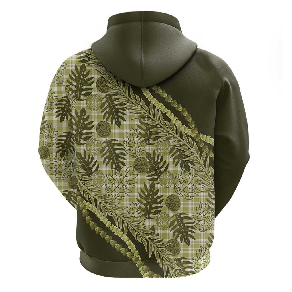 Hawaii Breadfruit Palaka Hoodie Omaomao Maile Lei - Polynesian Pride