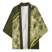Hawaii Breadfruit Palaka Kimono Omaomao Maile Lei - Polynesian Pride