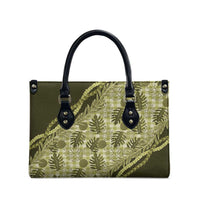 Hawaii Breadfruit Palaka Leather Bag Omaomao Maile Lei LT9 - Polynesian Pride