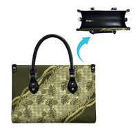 Hawaii Breadfruit Palaka Leather Bag Omaomao Maile Lei LT9 - Polynesian Pride