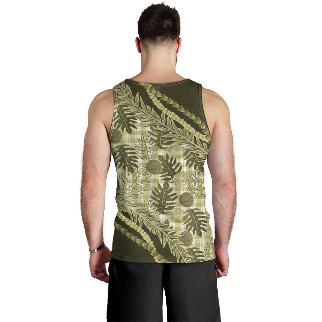 Hawaii Breadfruit Palaka Men Tank Top Omaomao Maile Lei LT9 - Polynesian Pride