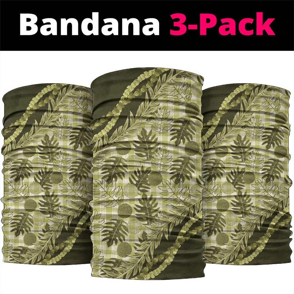 Hawaii Breadfruit Palaka Neck Gaiter Omaomao Maile Lei LT9 package One Size: 25*50cm Green - Polynesian Pride