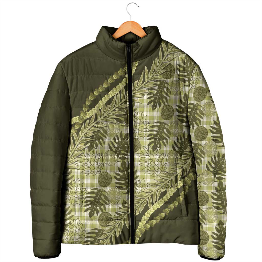 Hawaii Breadfruit Palaka Padded Jacket Omaomao Maile Lei LT9 - Polynesian Pride
