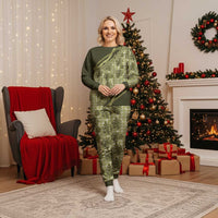 Hawaii Breadfruit Palaka Christmas Pajama Set Omaomao Maile Lei - Polynesian Pride