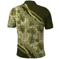 Hawaii Breadfruit Palaka Polo Shirt Omaomao Maile Lei - Polynesian Pride
