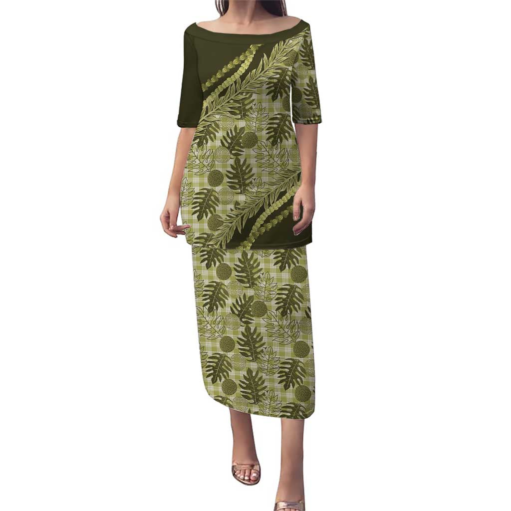 Hawaii Breadfruit Palaka Puletasi Omaomao Maile Lei - Polynesian Pride