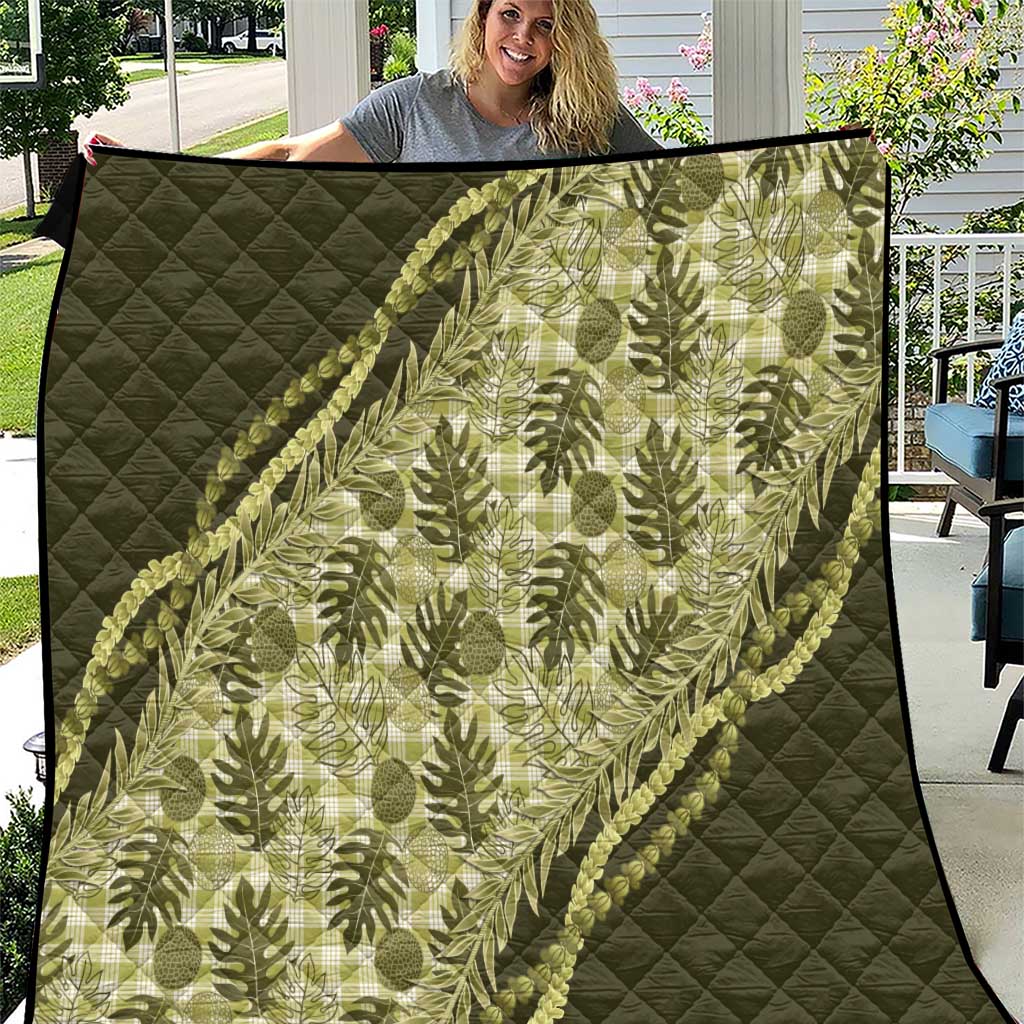 Hawaii Breadfruit Palaka Quilt Omaomao Maile Lei - Polynesian Pride