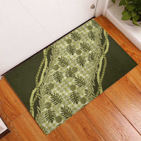 Hawaii Breadfruit Palaka Rubber Doormat Omaomao Maile Lei LT9 - Polynesian Pride