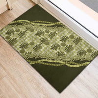 Hawaii Breadfruit Palaka Rubber Doormat Omaomao Maile Lei LT9 - Polynesian Pride