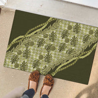 Hawaii Breadfruit Palaka Rubber Doormat Omaomao Maile Lei LT9 - Polynesian Pride