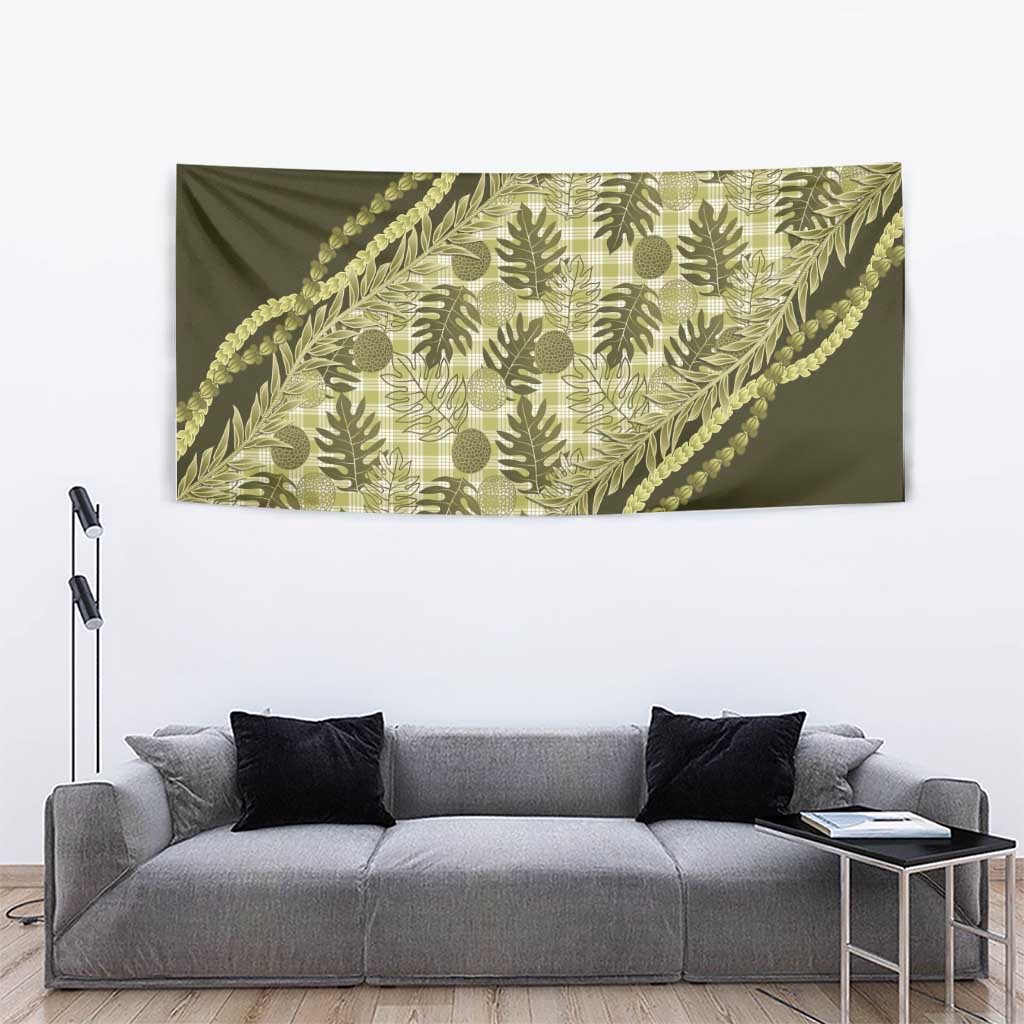 Hawaii Breadfruit Palaka Tapestry Omaomao Maile Lei - Polynesian Pride