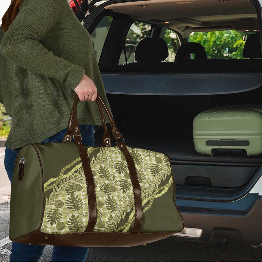 Hawaii Breadfruit Palaka Travel Bag Omaomao Maile Lei - Polynesian Pride