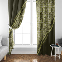 Hawaii Breadfruit Palaka Window Curtain Omaomao Maile Lei - Polynesian Pride