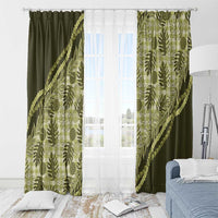Hawaii Breadfruit Palaka Window Curtain Omaomao Maile Lei - Polynesian Pride