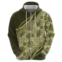 Hawaii Breadfruit Palaka Zip Hoodie Omaomao Maile Lei LT9 - Polynesian Pride