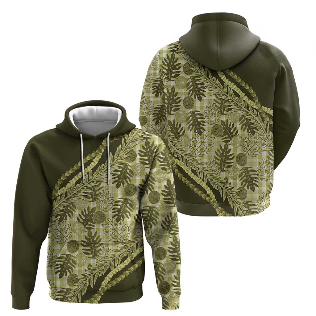 Hawaii Breadfruit Palaka Zip Hoodie Omaomao Maile Lei LT9 - Polynesian Pride