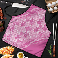 Hawaii Breadfruit Palaka Apron Omaomao Ulaula Maile Lei LT9 Pink - Polynesian Pride