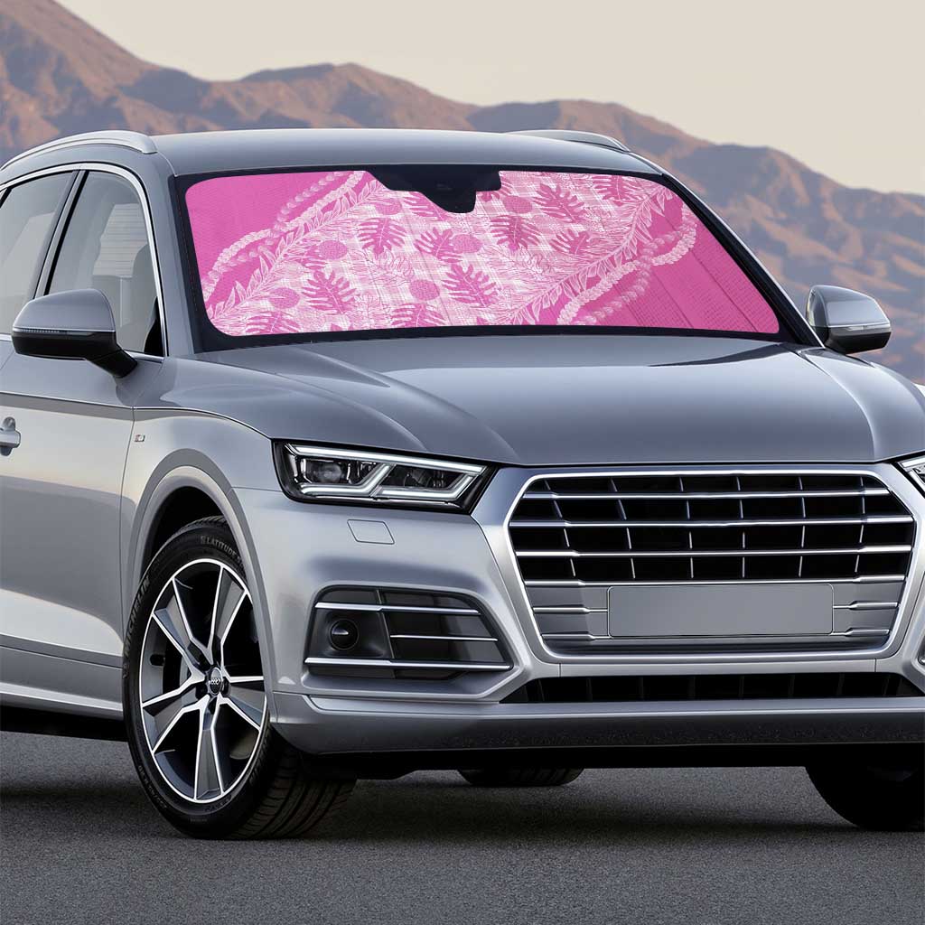 Hawaii Breadfruit Palaka Auto Sun Shade Omaomao Ulaula Maile Lei - Polynesian Pride