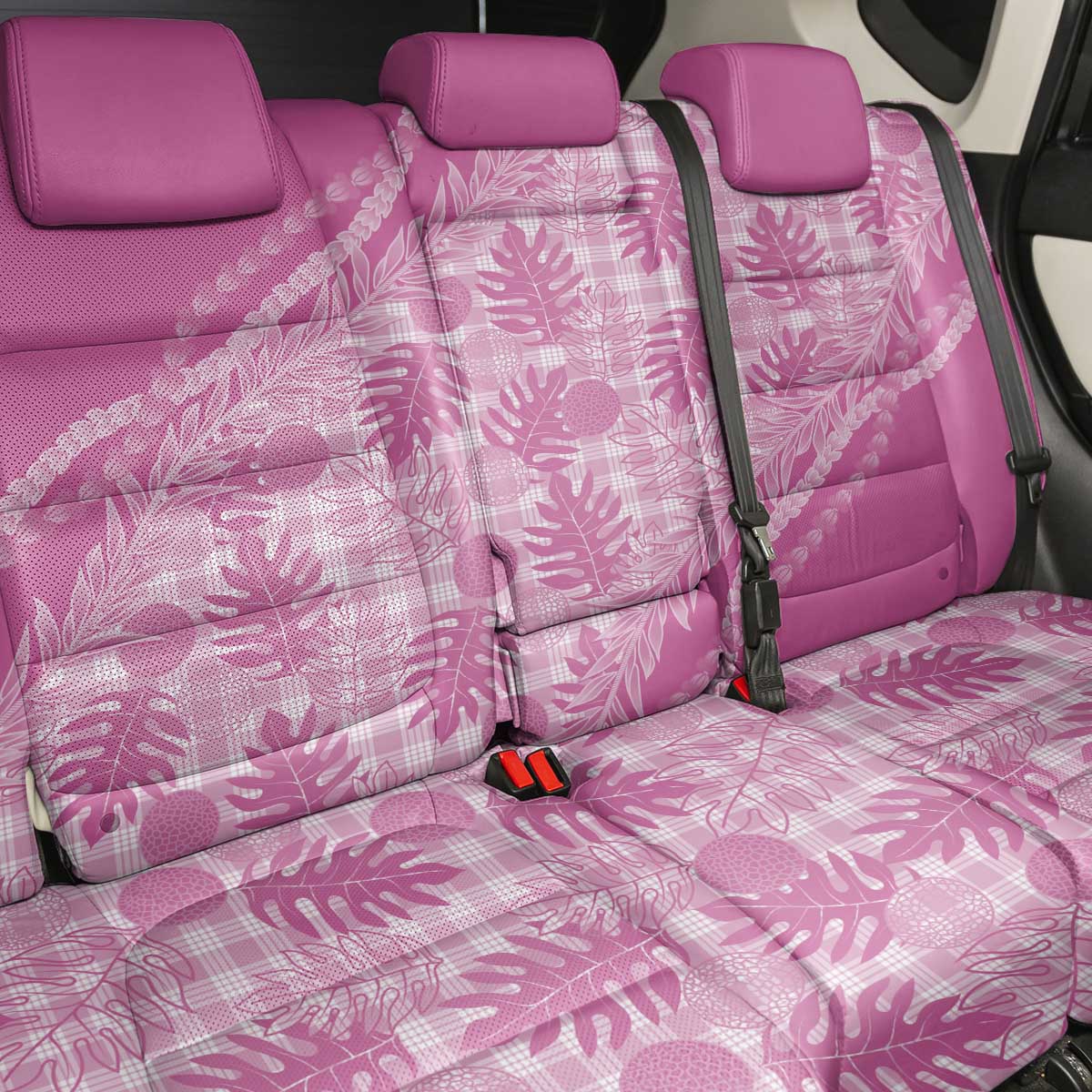 Hawaii Breadfruit Palaka Back Car Seat Cover Omaomao Ulaula Maile Lei LT9 - Polynesian Pride