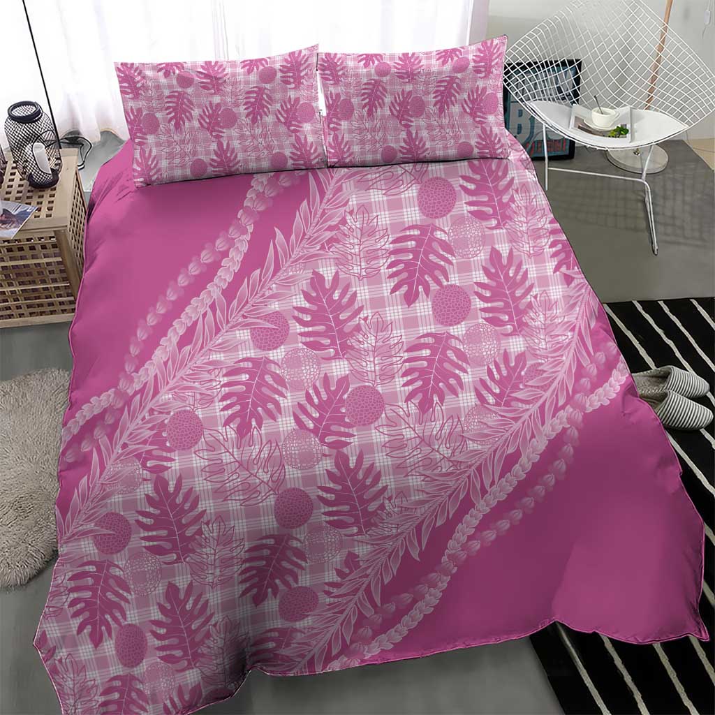 Hawaii Breadfruit Palaka Bedding Set Omaomao Ulaula Maile Lei - Polynesian Pride